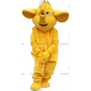 Costume de mascotte BIGGYMONKEY™ d'éléphant géant tout jaune -