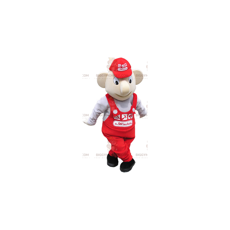 BIGGYMONKEY™ Lumiukko haalareissa ja lippalakki-mascot-asussa -