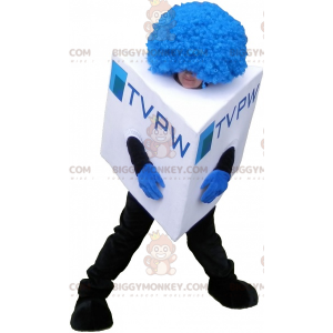Vierkante sneeuwman BIGGYMONKEY™ mascottekostuum Kubus