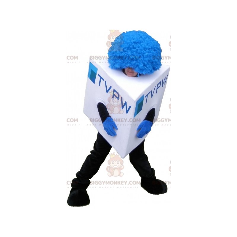 Τετράγωνος χιονάνθρωπος στολή μασκότ BIGGYMONKEY™ Κύβος μασκότ