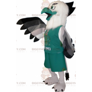 Costume da mascotte BIGGYMONKEY™ uccello bianco e verde in