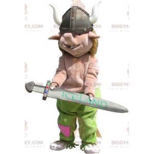 Realistisch Viking BIGGYMONKEY™ mascottekostuum met helm en