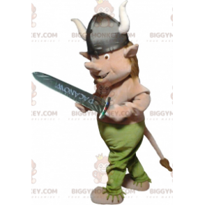 Realistisch Viking BIGGYMONKEY™ mascottekostuum met helm en