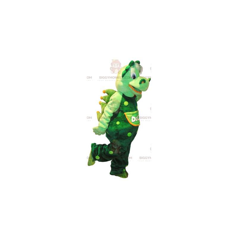 Costume mascotte BIGGYMONKEY™ coccodrillo verde gigante e molto