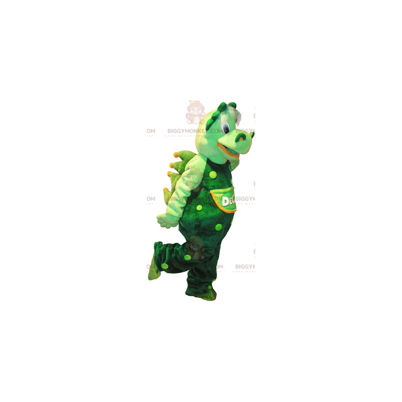 Obří a velmi realistický kostým maskota zeleného krokodýla