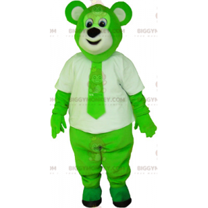 BIGGYMONKEY™ Costume mascotte orso verde peloso colorato con