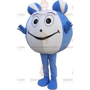 Kostým maskota modrobílého míče BIGGYMONKEY™. Kostým maskota s