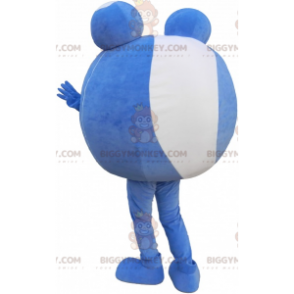 Blau-weißer Ball BIGGYMONKEY™ Maskottchen-Kostüm. BIGGYMONKEY™