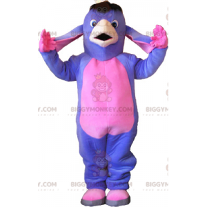 Kostým maskota fialového a růžového osla BIGGYMONKEY™. Kostým