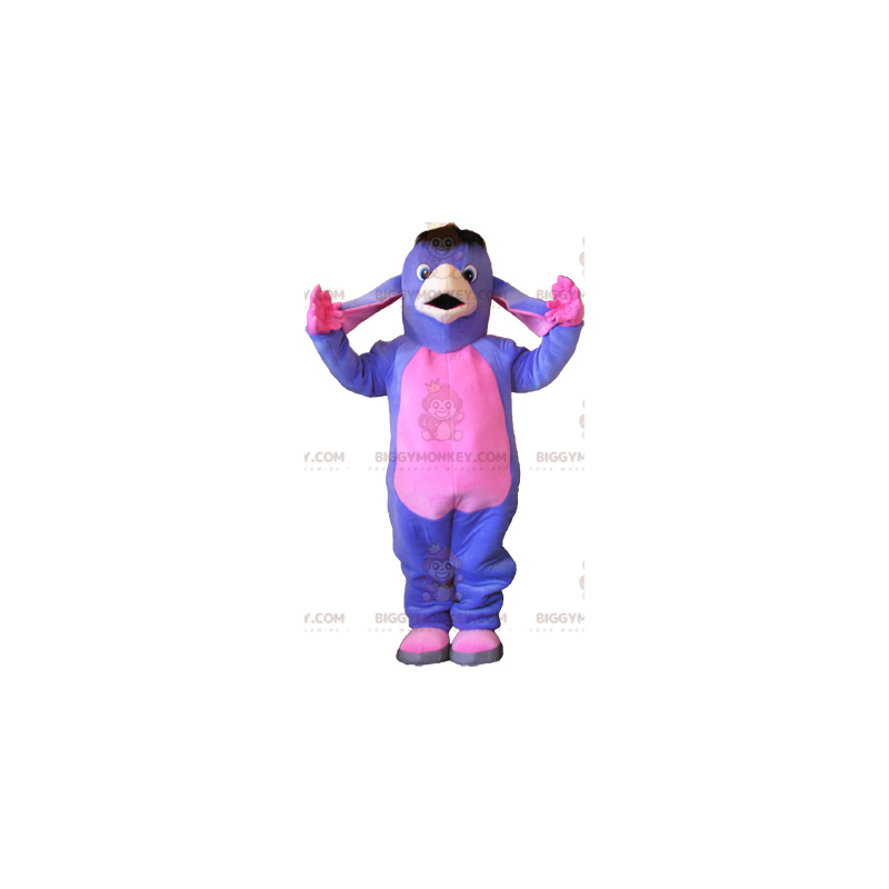 Kostým maskota fialového a růžového osla BIGGYMONKEY™. Kostým