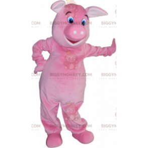 Bardzo realistyczny kostium maskotki ogromnej różowej świni