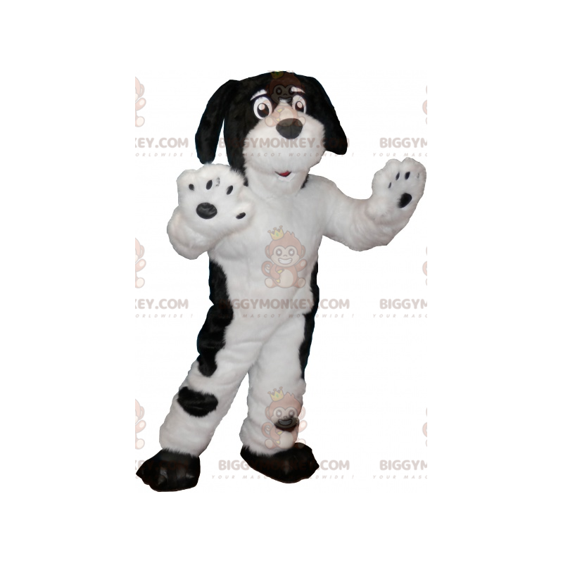 Kostým maskota BIGGYMONKEY™ Bílý pes s černými skvrnami –