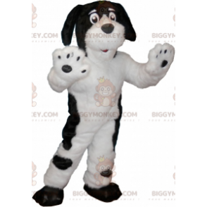 Fantasia de mascote BIGGYMONKEY™ cão branco com manchas pretas