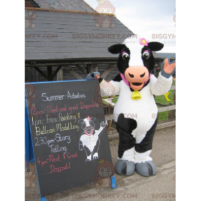 Very Cute Black and White Cow BIGGYMONKEY™ Mascot Costume -