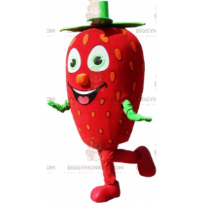 Giant Strawberry BIGGYMONKEY™ μασκότ στολή Strawberry Fancy