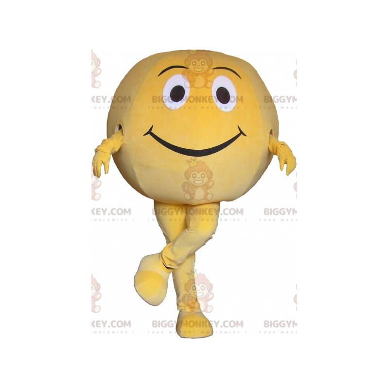 Costume de mascotte BIGGYMONKEY™ de balle jaune géante. Costume