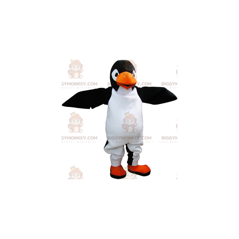 Disfraz de mascota pingüino blanco y negro gigante muy realista