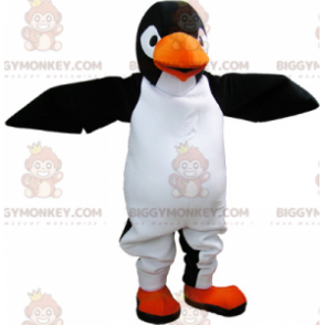 Disfraz de mascota pingüino blanco y negro gigante muy realista