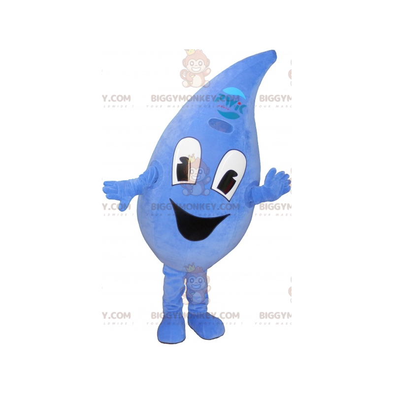 Costume de mascotte BIGGYMONKEY™ de goutte d'eau bleue géante -