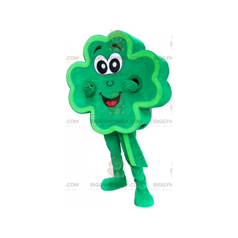 Smiling Green Giant 4 Leaf Clover BIGGYMONKEY™ Mascot Costume -