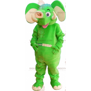 Neongroene olifant BIGGYMONKEY™ mascottekostuum -