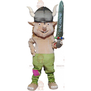 Realistisch Viking BIGGYMONKEY™ mascottekostuum met helm en