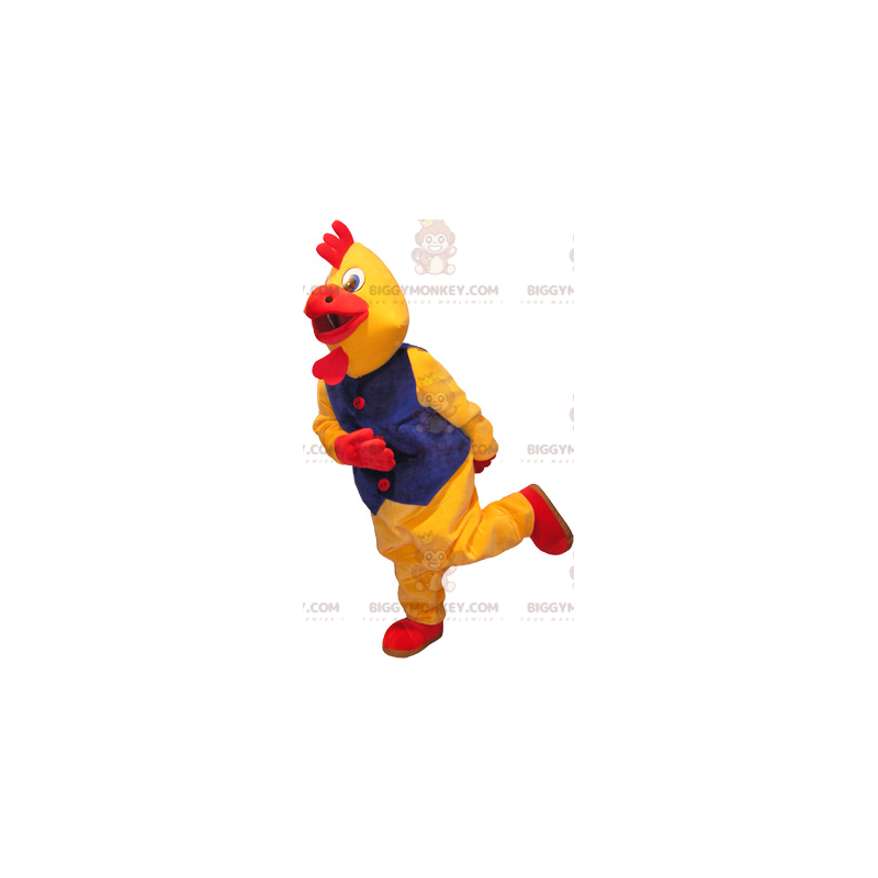 Giant Yellow and Red Rooster Στολή Κόκορας με μασκότ