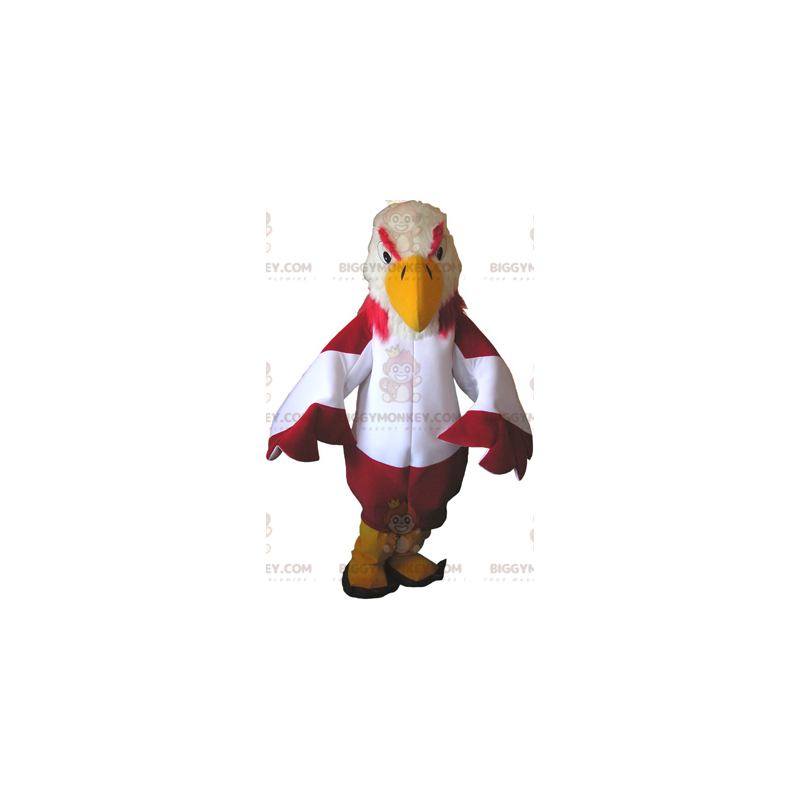 BIGGYMONKEY™ Mascot Costume of Red and White Vulture with