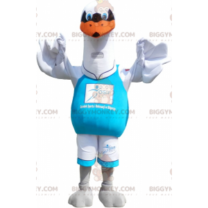 Big White Seagull BIGGYMONKEY™ maskotdräkt. fågel kostym -