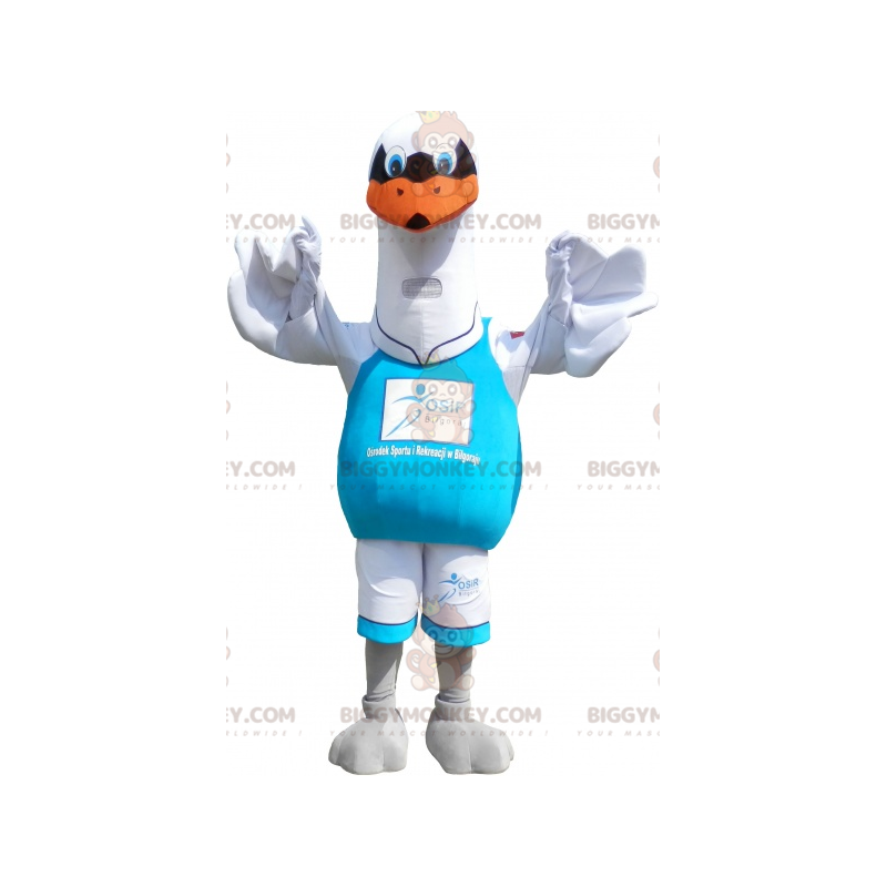Grote witte zeemeeuw BIGGYMONKEY™ mascottekostuum. vogel