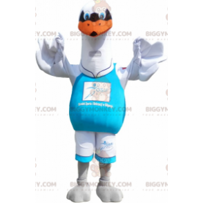 Big White Seagull BIGGYMONKEY™ Mascot Costume. bird costume –