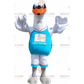 Big White Seagull BIGGYMONKEY™ maskotkostume. fugl kostume -