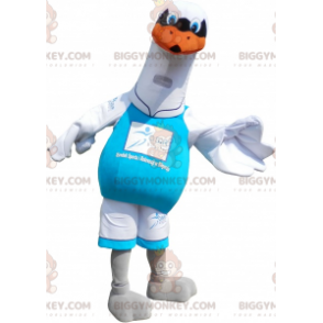 Traje de mascote Big White Seagull BIGGYMONKEY™. fantasia de