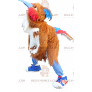 Bruin Wit Rood Blauw Vogel BIGGYMONKEY™ Mascottekostuum -