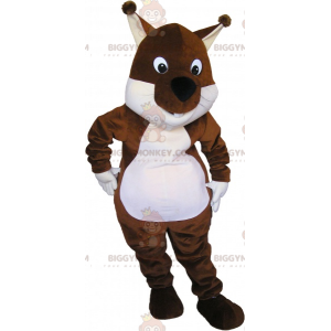 Costume de mascotte BIGGYMONKEY™ d'écureuil marron et blanc de