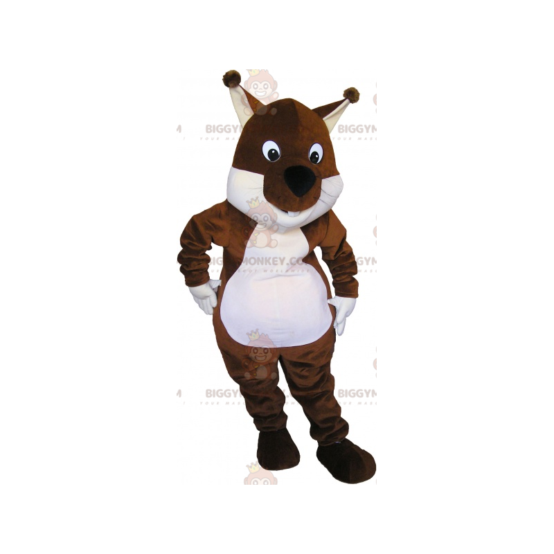 Costume de mascotte BIGGYMONKEY™ d'écureuil marron et blanc de