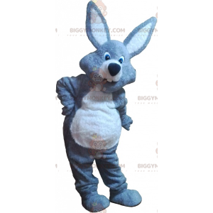Costume de mascotte BIGGYMONKEY™ de lapin gris et blanc géant -
