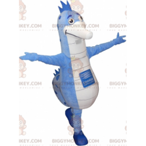 Big Blue and White Seahorse BIGGYMONKEY™ Mascot Costume –