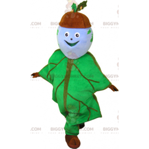 Acorn BIGGYMONKEY™ Mascot Costume Dressed in Oak Leaf -