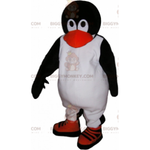 Χαριτωμένη και ελκυστική στολή μασκότ ασπρόμαυρου πιγκουίνου