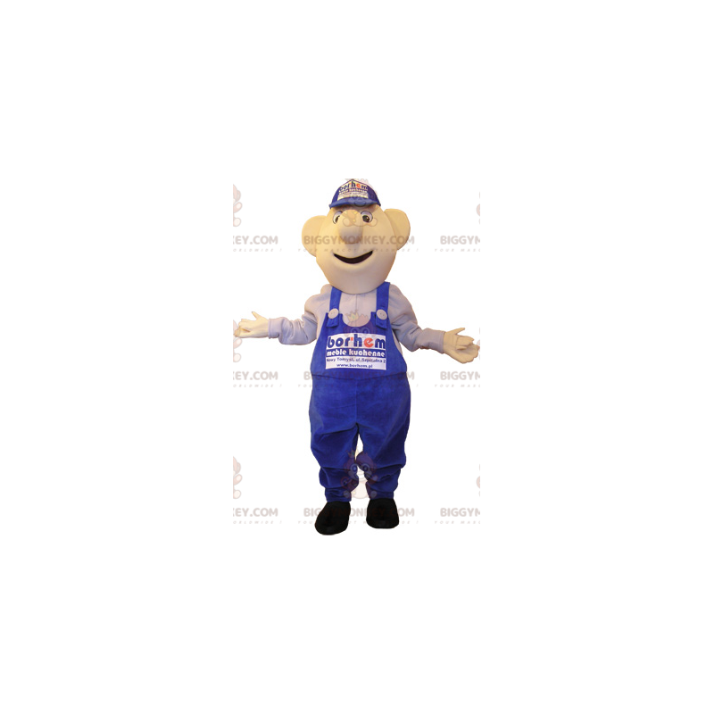 Costume de mascotte BIGGYMONKEY™ de bonhomme en salopette et