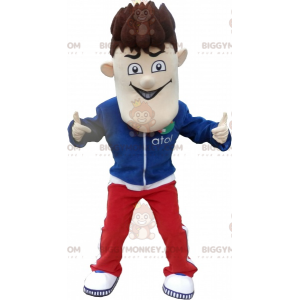 BIGGYMONKEY™ Mascot Costume Tracksuit Man With Hair Up –