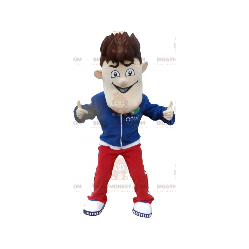 BIGGYMONKEY™ Mascot Costume Tracksuit Man With Hair Up –