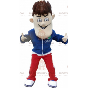 BIGGYMONKEY™ Mascot Costume Tracksuit Man With Hair Up –