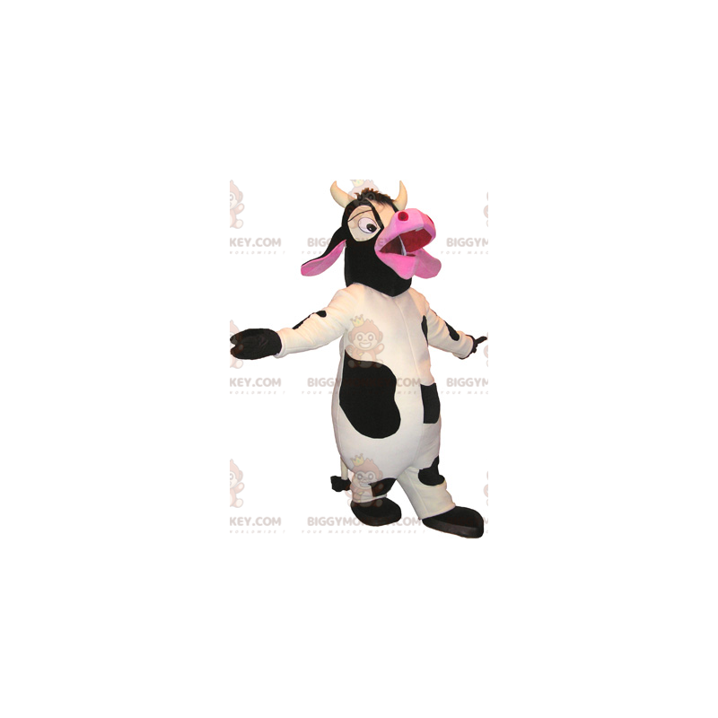 Black and Pink White Cow BIGGYMONKEY™ Mascot Costume –