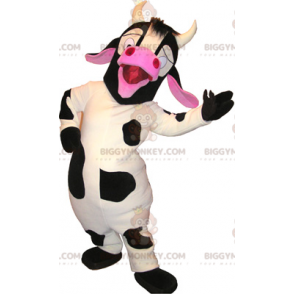 Kostium maskotka czarno-różowa krowa BIGGYMONKEY™ -