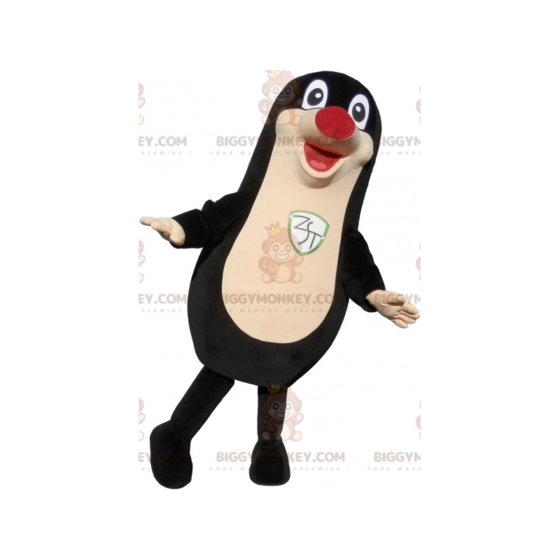 Costume de mascotte BIGGYMONKEY™ de phoque noir dodu et drôle