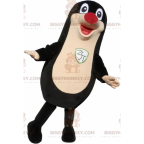 BIGGYMONKEY™ maskottipuku, jossa on pullea ja hauska musta