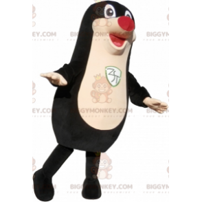 Costume de mascotte BIGGYMONKEY™ de phoque noir dodu et drôle