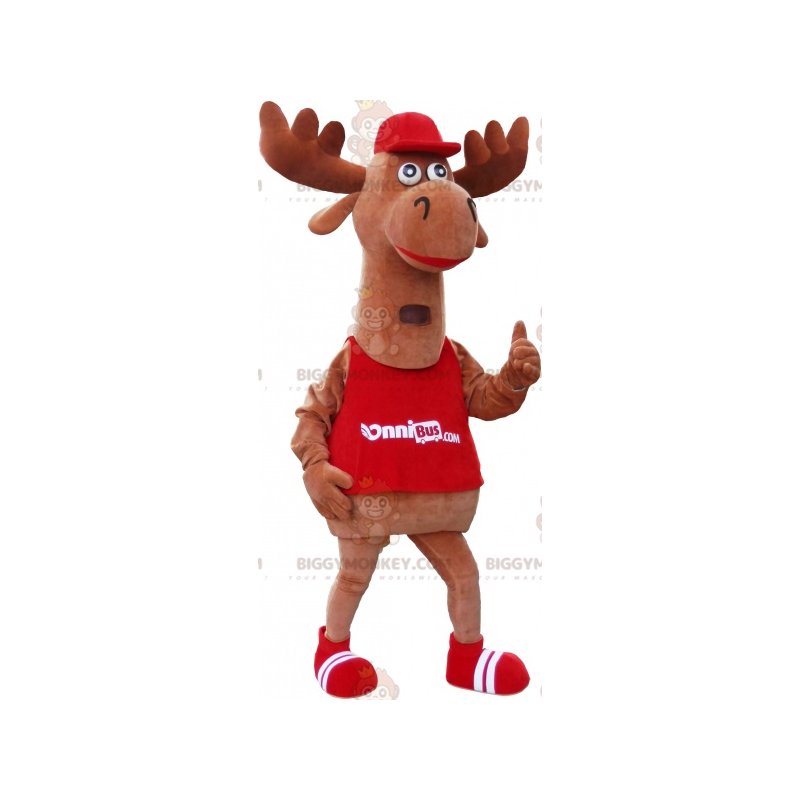 Costume de mascotte BIGGYMONKEY™ d'élan de caribou marron.